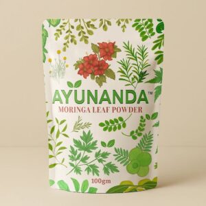 Ayunanda 100% Organic Moringa Leaf Powder – 100gm | FSSAI Certified | Immunity & Detox Support